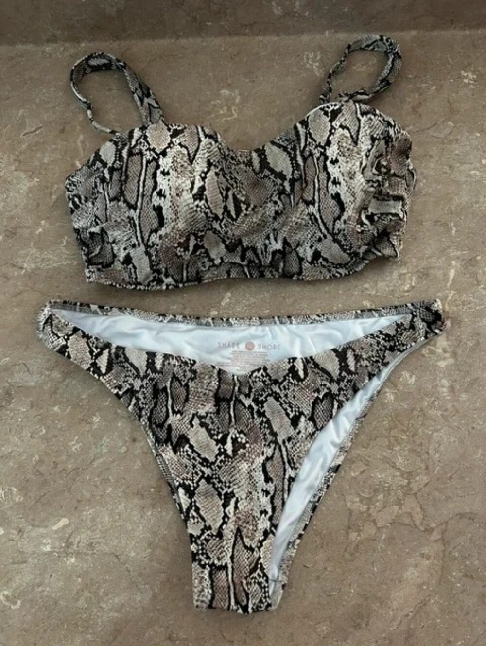 Shade & Shore Electric Blue Textured Knot-Front Bikini